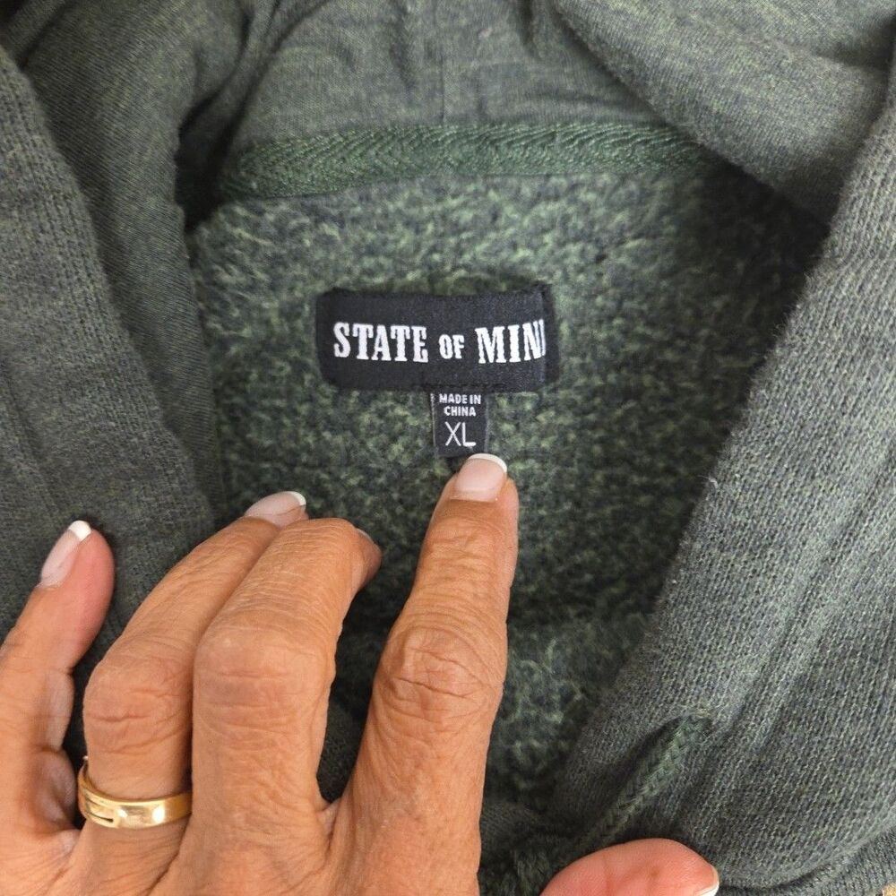 State of Mine Georgia Fleece Hoodie Sweatshirt Green Size XL Men's Unisex - Picture 9 of 10